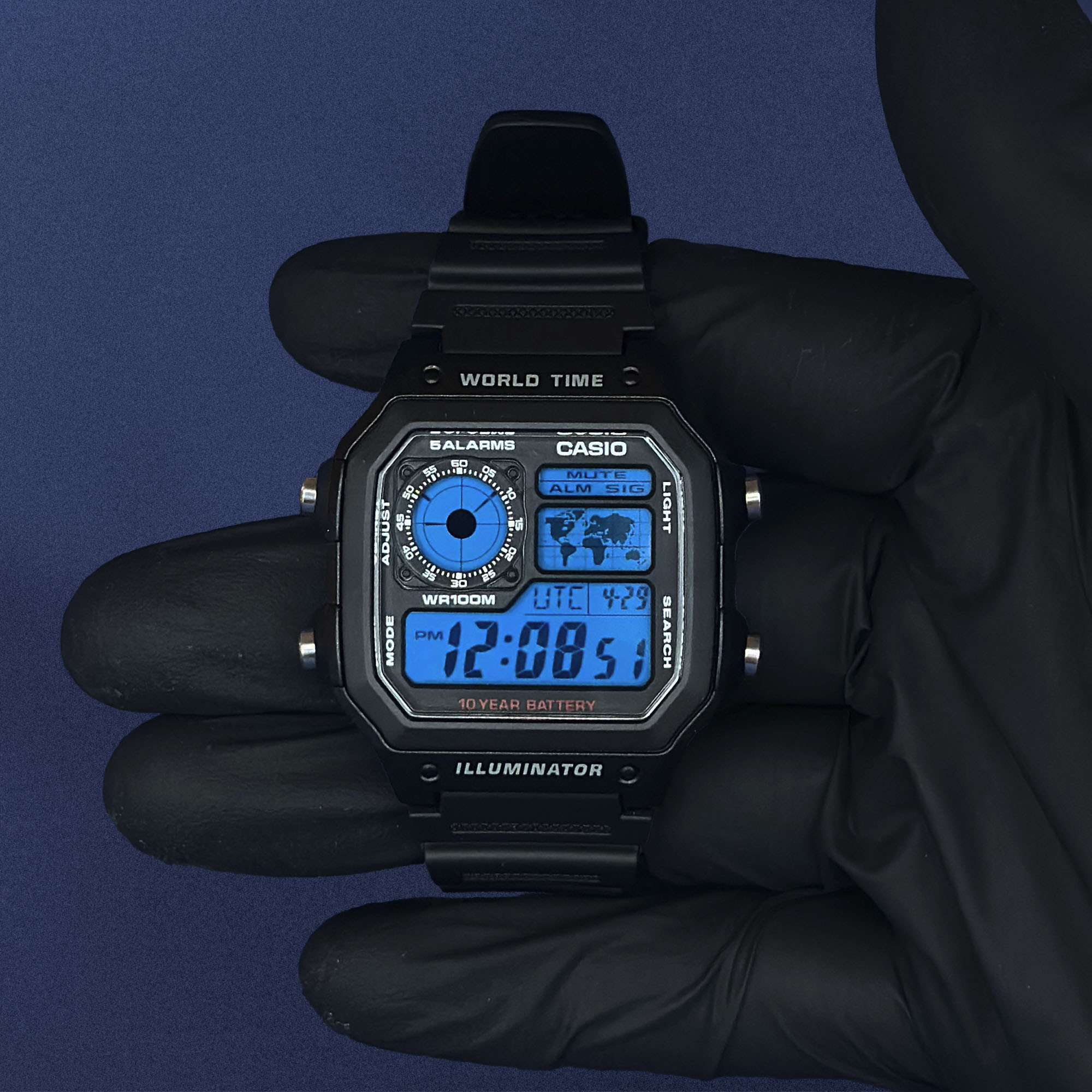 Casio AE-1200 'Deep Blue Grid' Custom Mod - Casino Royale