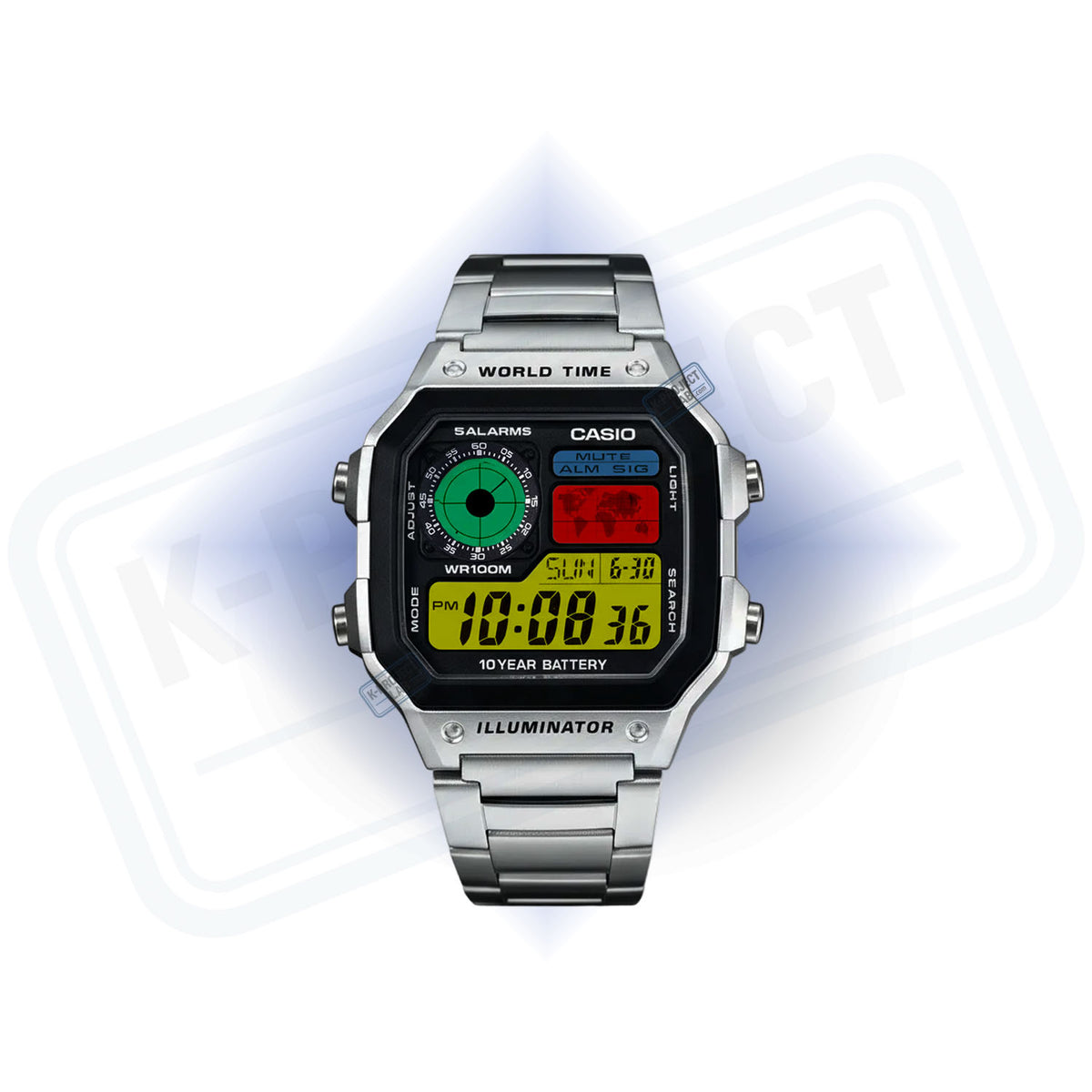 Casio AE-1200 Retro Console 90s Custom Mod, reloj Casio personalizado estilo consola retro por KProjectLab